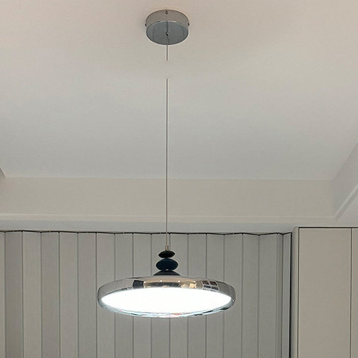 Modern Simplicity Flying Saucer Round Aluminum Acrylic LED Pendant Light For Living Room
