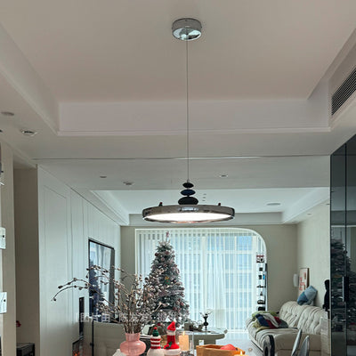 Modern Simplicity Flying Saucer Round Aluminum Acrylic LED Pendant Light For Living Room