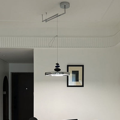 Modern Simplicity Flying Saucer Round Aluminum Acrylic LED Pendant Light For Living Room