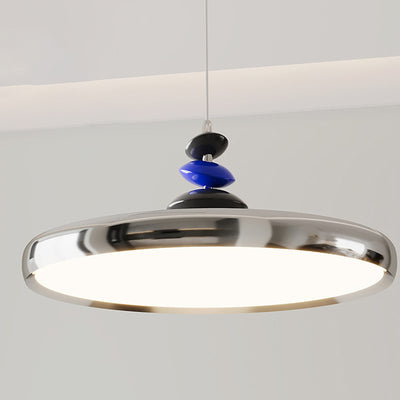 Modern Simplicity Flying Saucer Round Aluminum Acrylic LED Pendant Light For Living Room