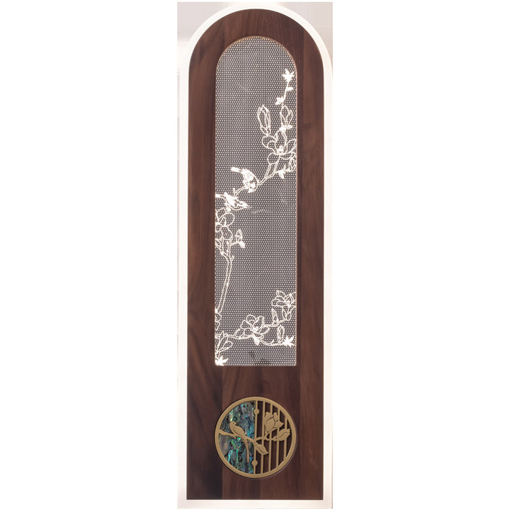 Applique murale LED en acrylique en noyer noir rectangulaire traditionnel pour salon 