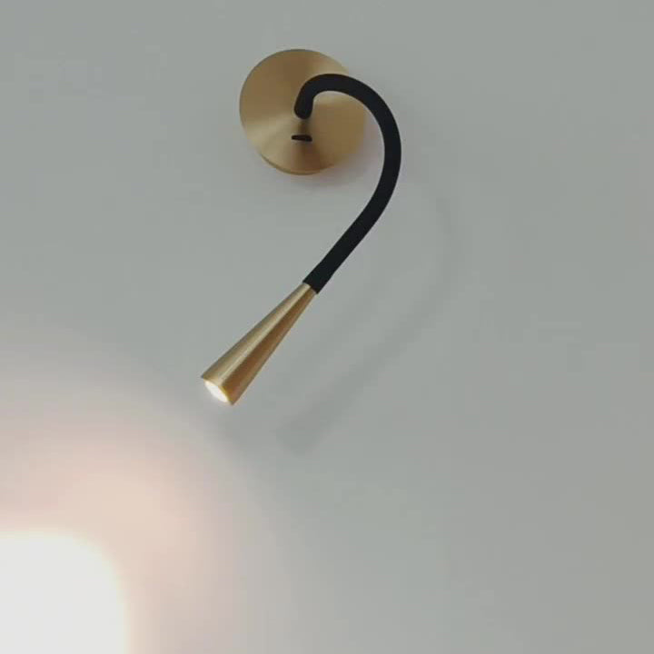 Contemporary Nordic Tube Copper Silicone LED Wall Sconce Lamp For Bedroom