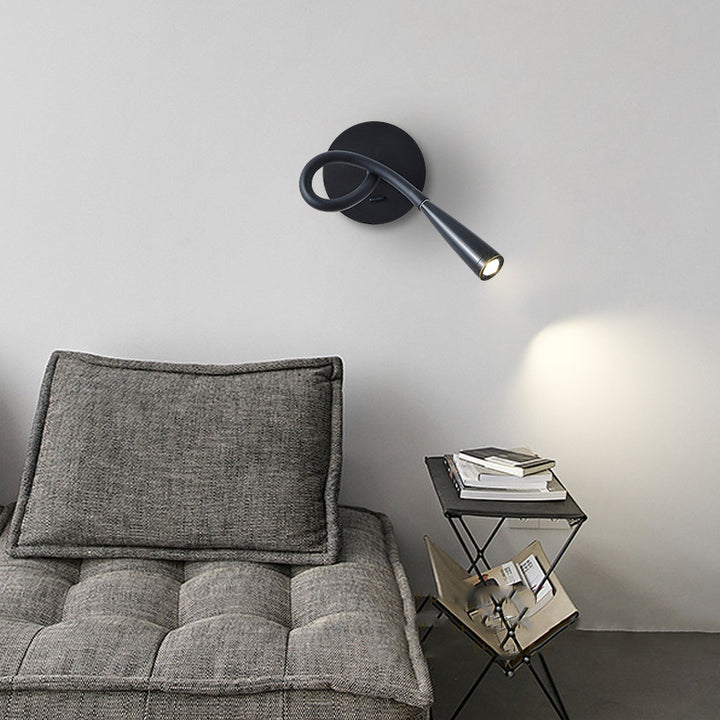 Applique murale LED en tube de cuivre en silicone nordique contemporain pour chambre 