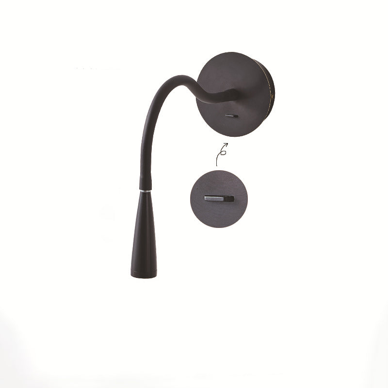 Applique murale LED en tube de cuivre en silicone nordique contemporain pour chambre 