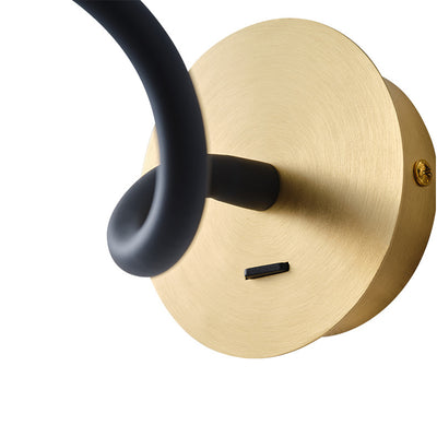 Contemporary Nordic Tube Copper Silicone LED Wall Sconce Lamp For Bedroom