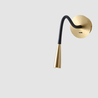 Contemporary Nordic Tube Copper Silicone LED Wall Sconce Lamp For Bedroom