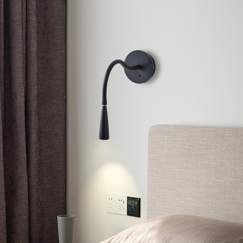 Contemporary Nordic Tube Copper Silicone LED Wall Sconce Lamp For Bedroom