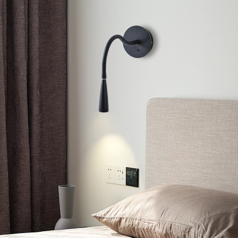 Contemporary Nordic Tube Copper Silicone LED Wall Sconce Lamp For Bedroom