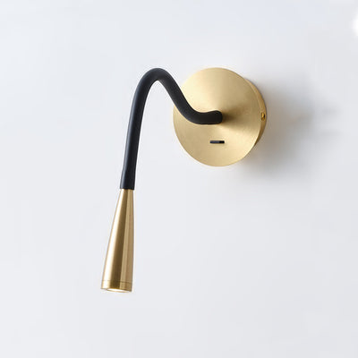 Contemporary Nordic Tube Copper Silicone LED Wall Sconce Lamp For Bedroom