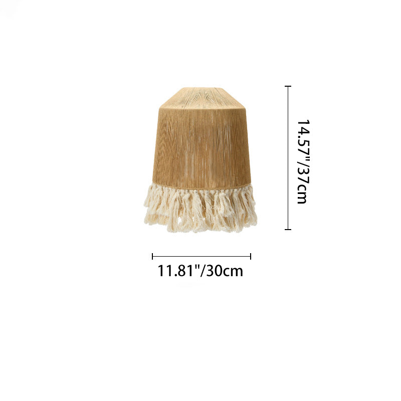 Traditional Japanese Cone Hemp Rope 1-Light Wall Sconce Lamp For Bedroom