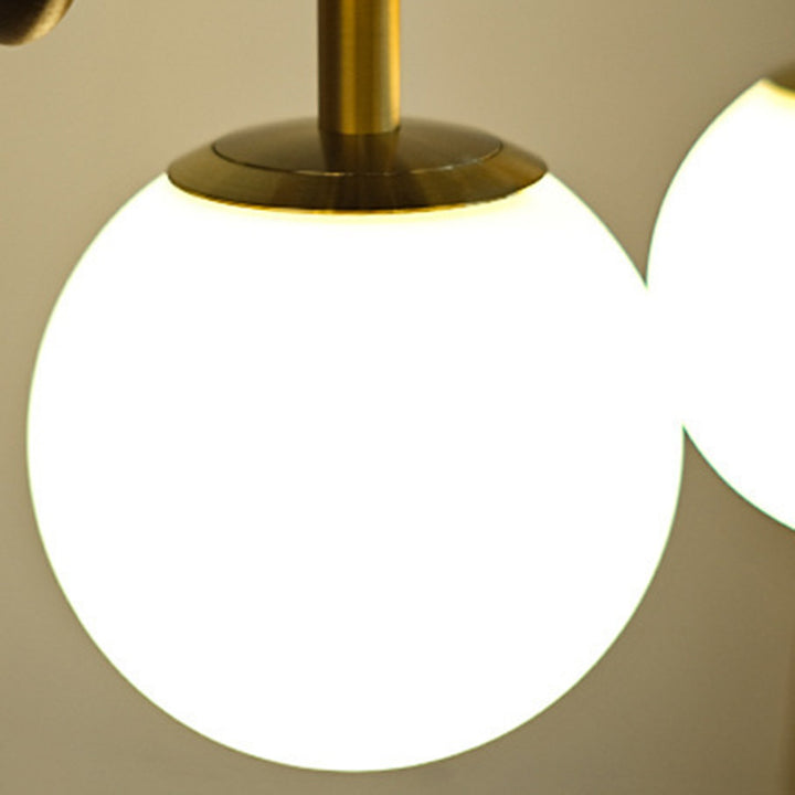 Traditioneller französischer Globus Kronleuchter aus Eschenholz, Glas und Metall mit 4 Lichtern für das Wohnzimmer 