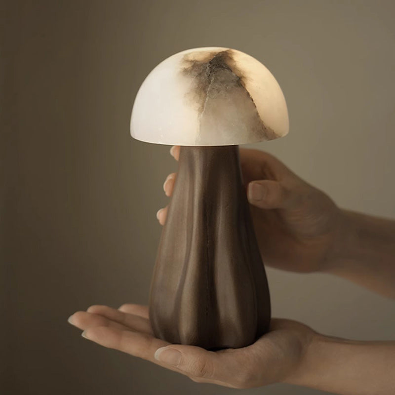 Zeitgenössische kreative Pilz-Marmor 1-Licht Tischlampe für das Schlafzimmer 