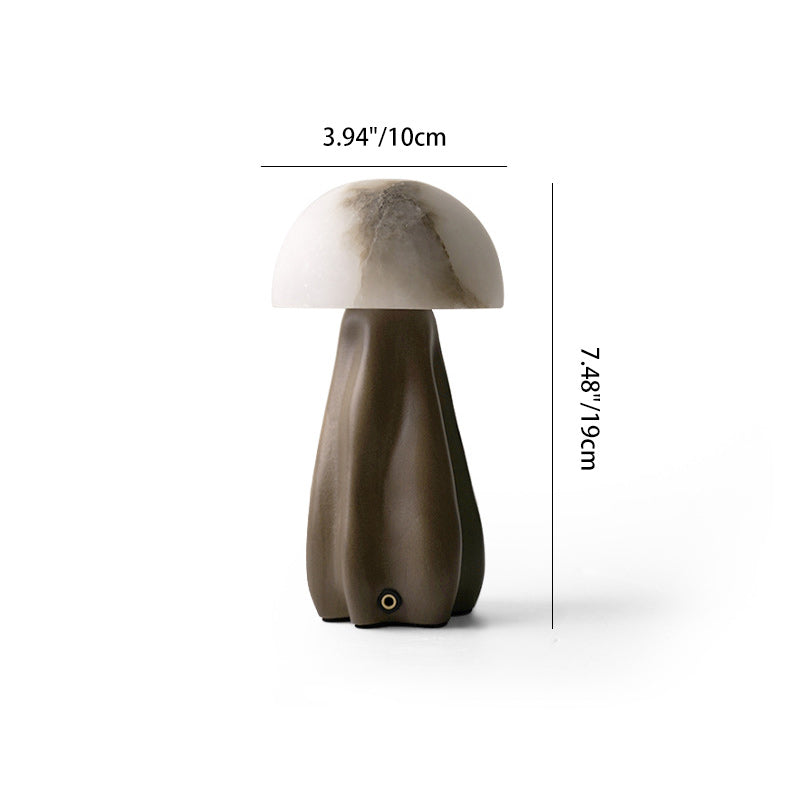 Zeitgenössische kreative Pilz-Marmor 1-Licht Tischlampe für das Schlafzimmer 