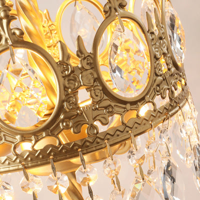 Modern Luxury Crown Iron Crystal 2-Light Table Lamp For Bedroom