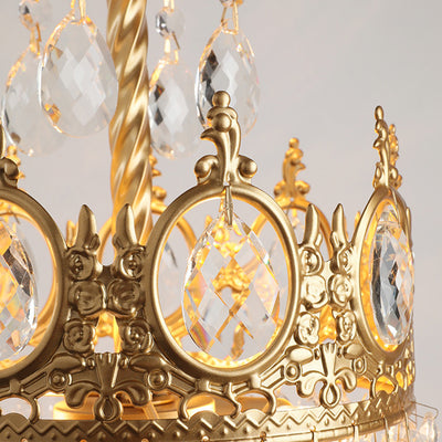 Modern Luxury Crown Iron Crystal 2-Light Table Lamp For Bedroom