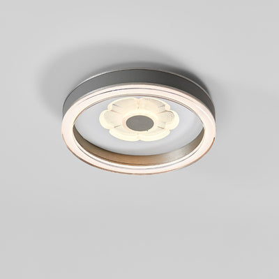 Plafonnier LED Rond en Fer Aluminium Acrylique Cuir Simplicité Moderne pour Chambre 