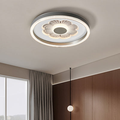Plafonnier LED Rond en Fer Aluminium Acrylique Cuir Simplicité Moderne pour Chambre 
