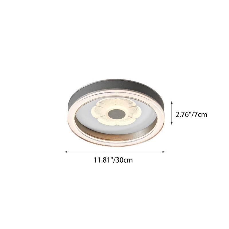 Moderne Einfachheit Runde Eisen Aluminium Acryl Leder LED Deckenleuchte für das Schlafzimmer 