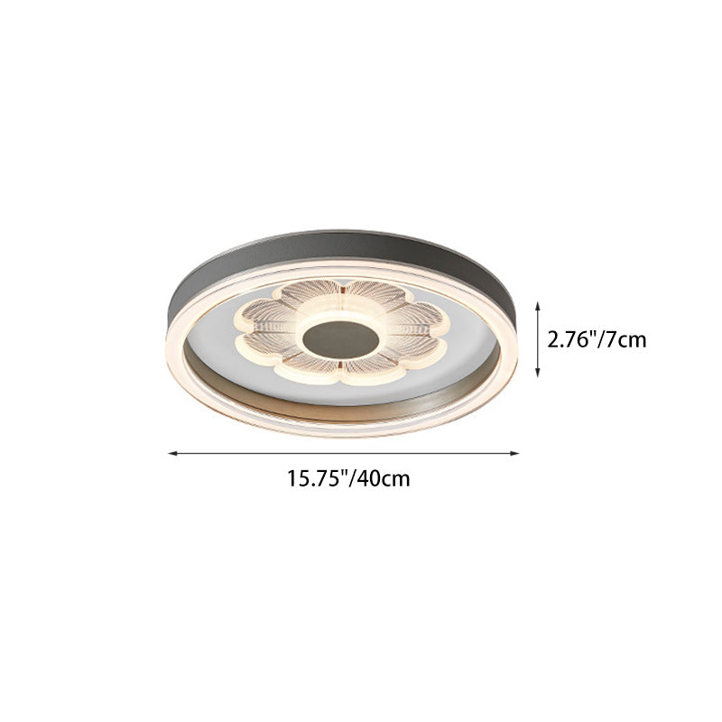 Moderne Einfachheit Runde Eisen Aluminium Acryl Leder LED Deckenleuchte für das Schlafzimmer 