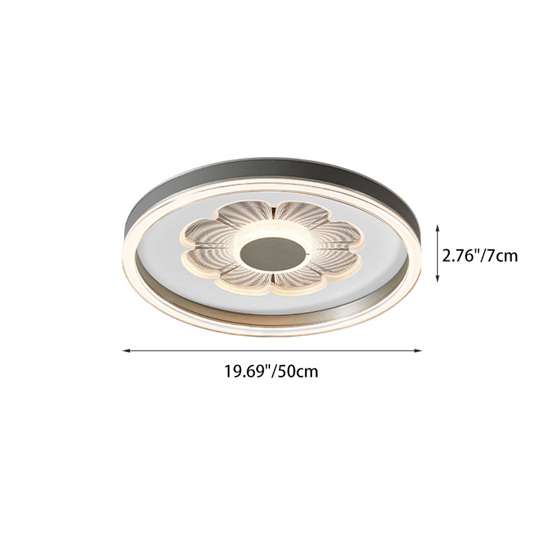 Moderne Einfachheit Runde Eisen Aluminium Acryl Leder LED Deckenleuchte für das Schlafzimmer 