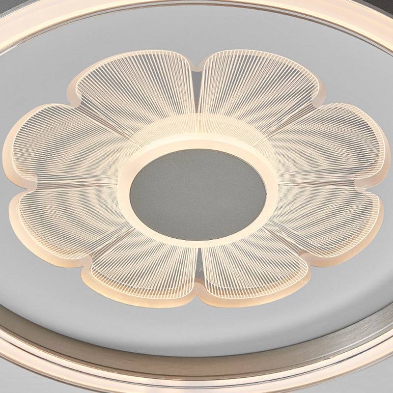 Plafonnier LED Rond en Fer Aluminium Acrylique Cuir Simplicité Moderne pour Chambre 