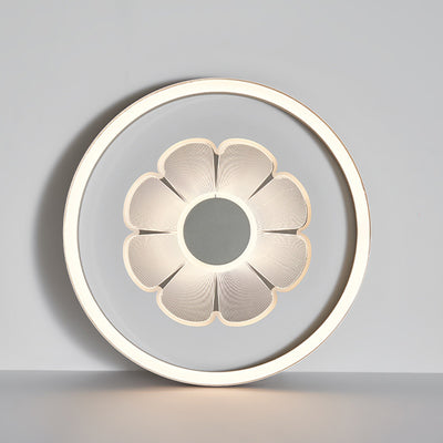 Plafonnier LED Rond en Fer Aluminium Acrylique Cuir Simplicité Moderne pour Chambre 