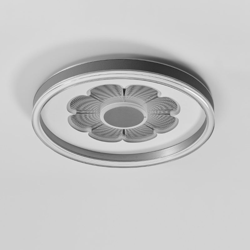 Plafonnier LED Rond en Fer Aluminium Acrylique Cuir Simplicité Moderne pour Chambre 