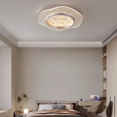 Modern Luxury Flower Iron Aluminum Acrylic LED Flush Mount Ceiling Light For Bedroom
