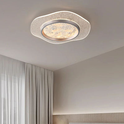 Modern Luxury Flower Iron Aluminum Acrylic LED Flush Mount Ceiling Light For Bedroom