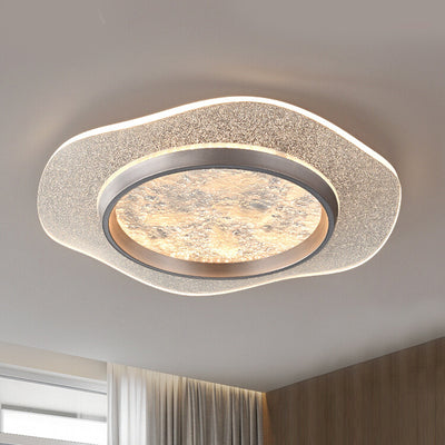 Modern Luxury Flower Iron Aluminum Acrylic LED Flush Mount Ceiling Light For Bedroom