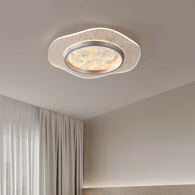 Modern Luxury Flower Iron Aluminum Acrylic LED Flush Mount Ceiling Light For Bedroom