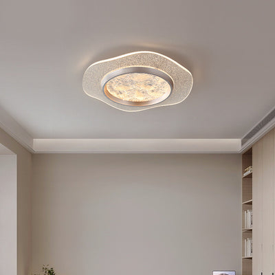 Modern Luxury Flower Iron Aluminum Acrylic LED Flush Mount Ceiling Light For Bedroom