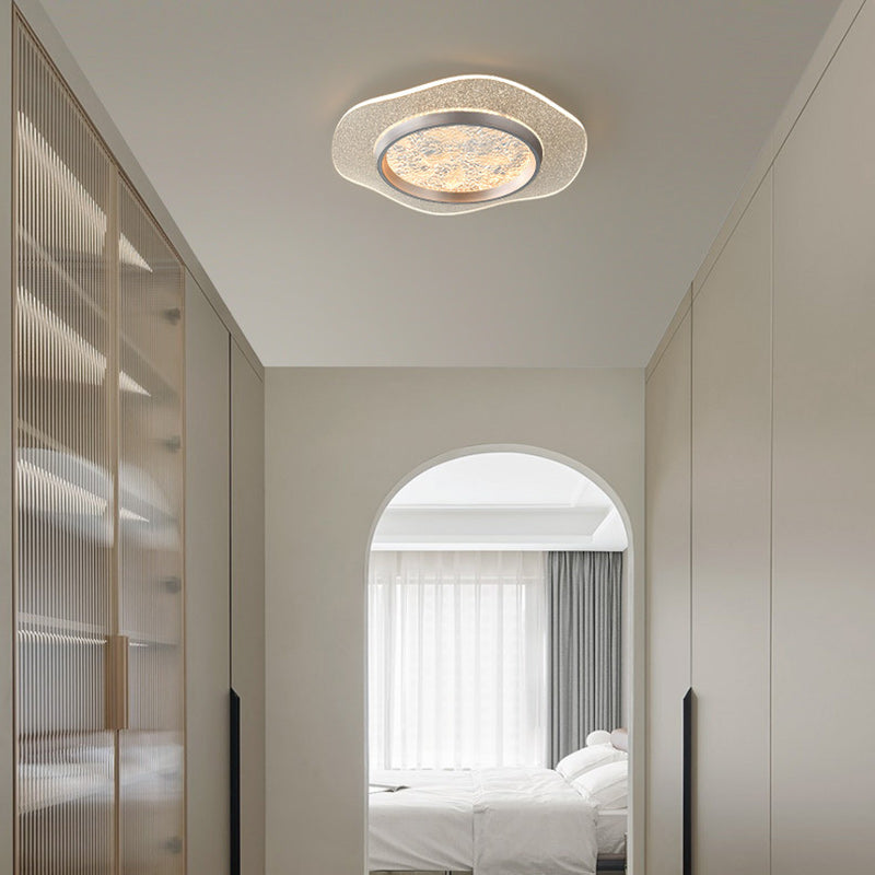 Modern Luxury Flower Iron Aluminum Acrylic LED Flush Mount Ceiling Light For Bedroom