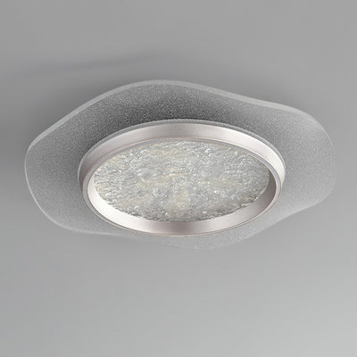 Modern Luxury Flower Iron Aluminum Acrylic LED Flush Mount Ceiling Light For Bedroom