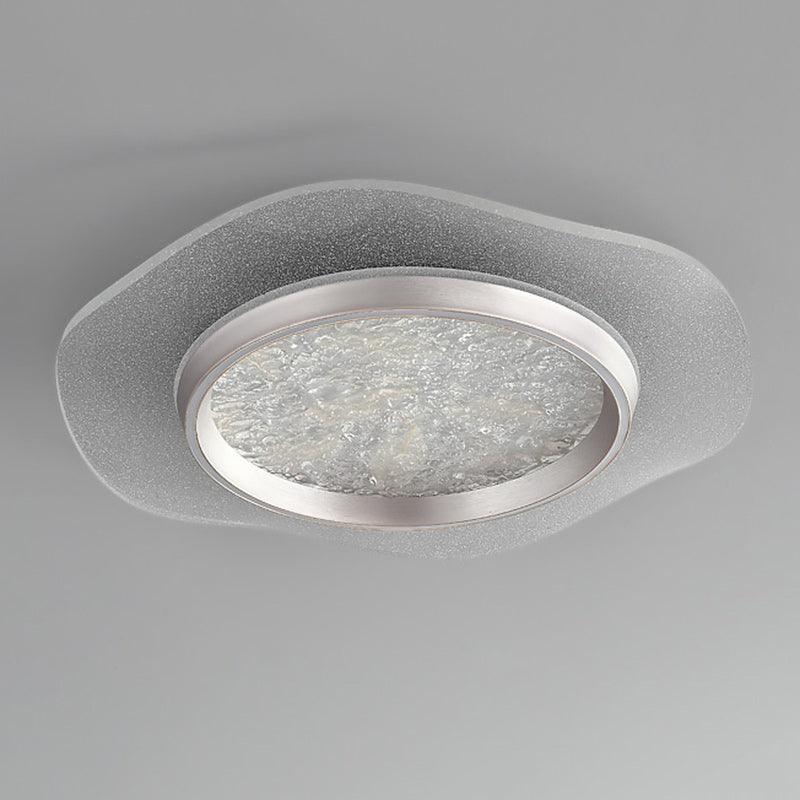 Modern Luxury Flower Iron Aluminum Acrylic LED Flush Mount Ceiling Light For Bedroom