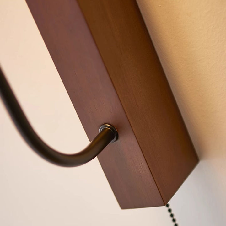 Applique murale LED en acier au carbone, bois de noyer, travertin jaune rond traditionnel français pour chambre 