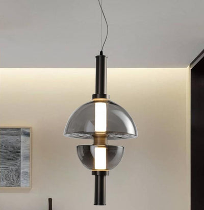 Modern Luxury Dome Metal Glass LED Pendant Light For Living Room