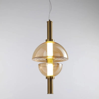 Modern Luxury Dome Metal Glass LED Pendant Light For Living Room