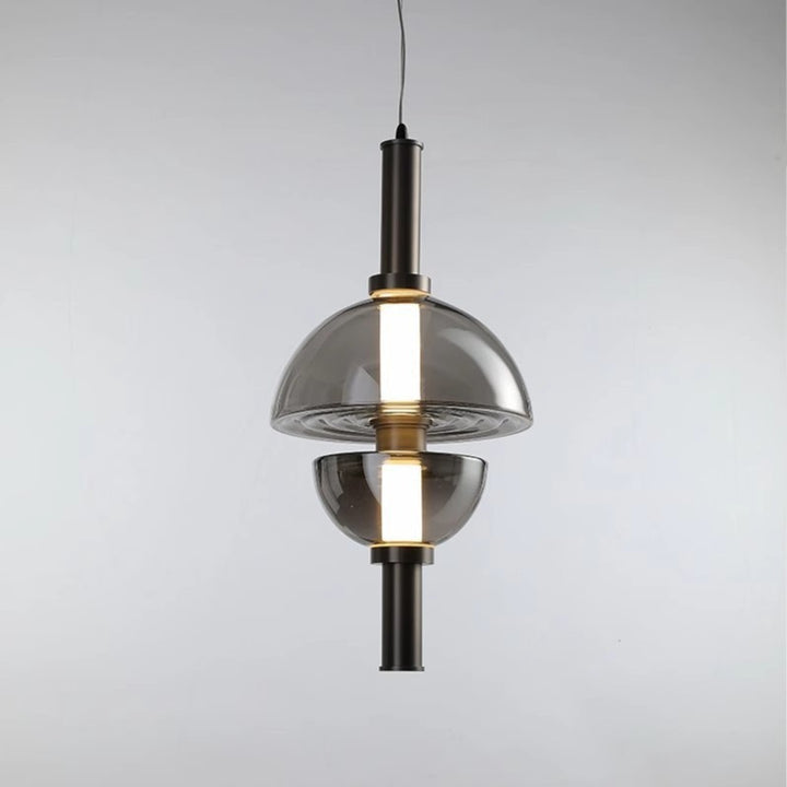Modern Luxury Dome Metal Glass LED Pendant Light For Living Room