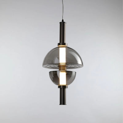 Modern Luxury Dome Metal Glass LED Pendant Light For Living Room