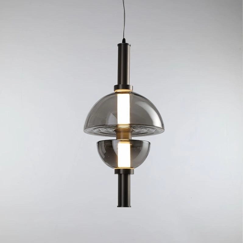 Modern Luxury Dome Metal Glass LED Pendant Light For Living Room