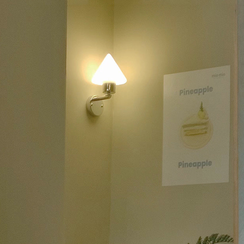Modern Simplicity Cone Iron Glass 1-Light Wall Sconce Lamp For Hallway