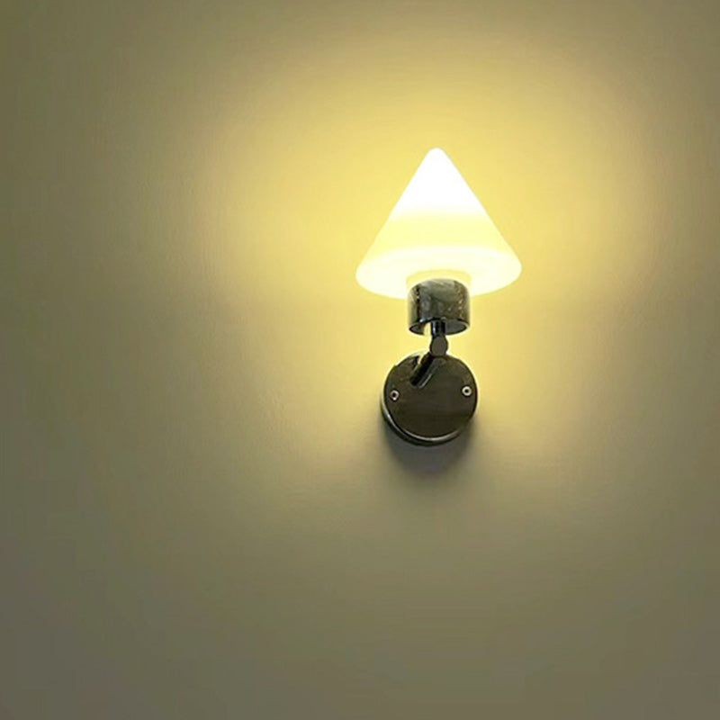 Modern Simplicity Cone Iron Glass 1-Light Wall Sconce Lamp For Hallway