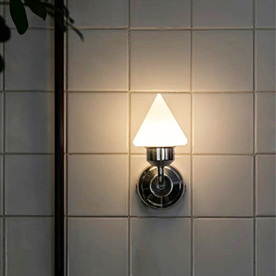 Modern Simplicity Cone Iron Glass 1-Light Wall Sconce Lamp For Hallway