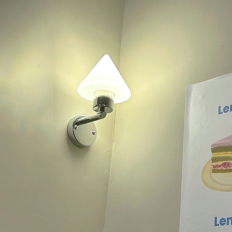 Modern Simplicity Cone Iron Glass 1-Light Wall Sconce Lamp For Hallway