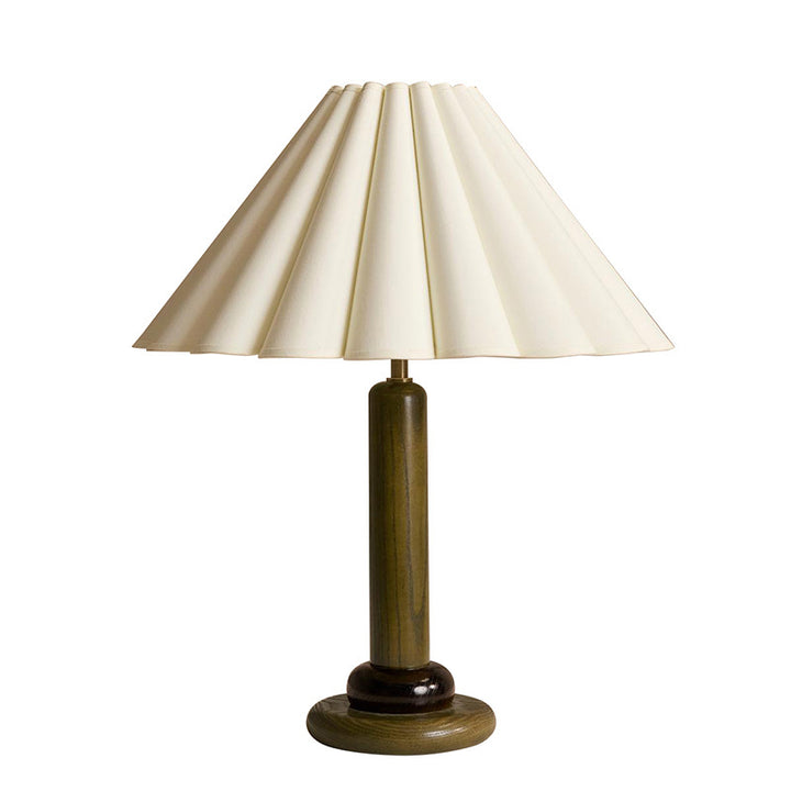 Lampe de table 1 lumière en tissu de bois massif vintage traditionnel pour chambre à coucher 