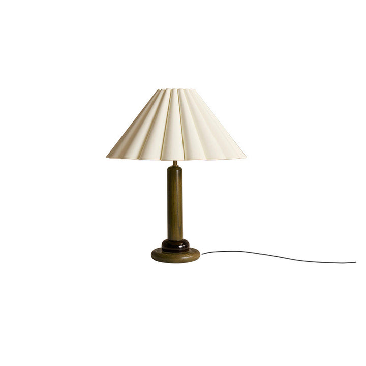 Lampe de table 1 lumière en tissu de bois massif vintage traditionnel pour chambre à coucher 