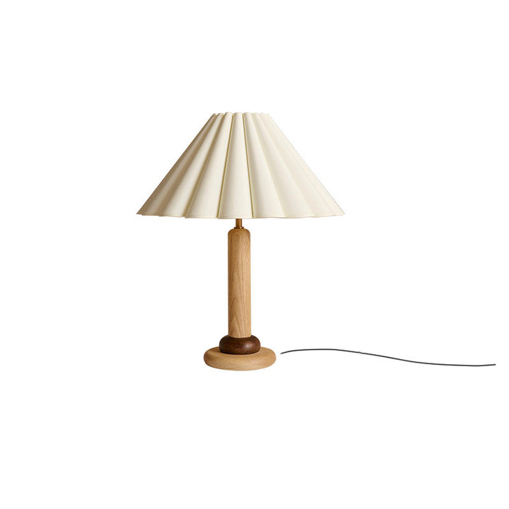 Lampe de table 1 lumière en tissu de bois massif vintage traditionnel pour chambre à coucher 
