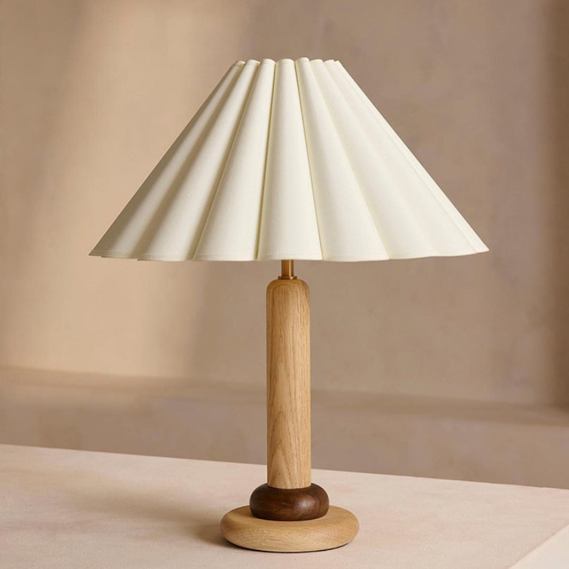 Lampe de table 1 lumière en tissu de bois massif vintage traditionnel pour chambre à coucher 