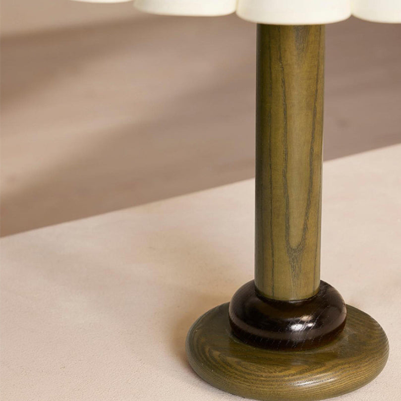 Lampe de table 1 lumière en tissu de bois massif vintage traditionnel pour chambre à coucher 